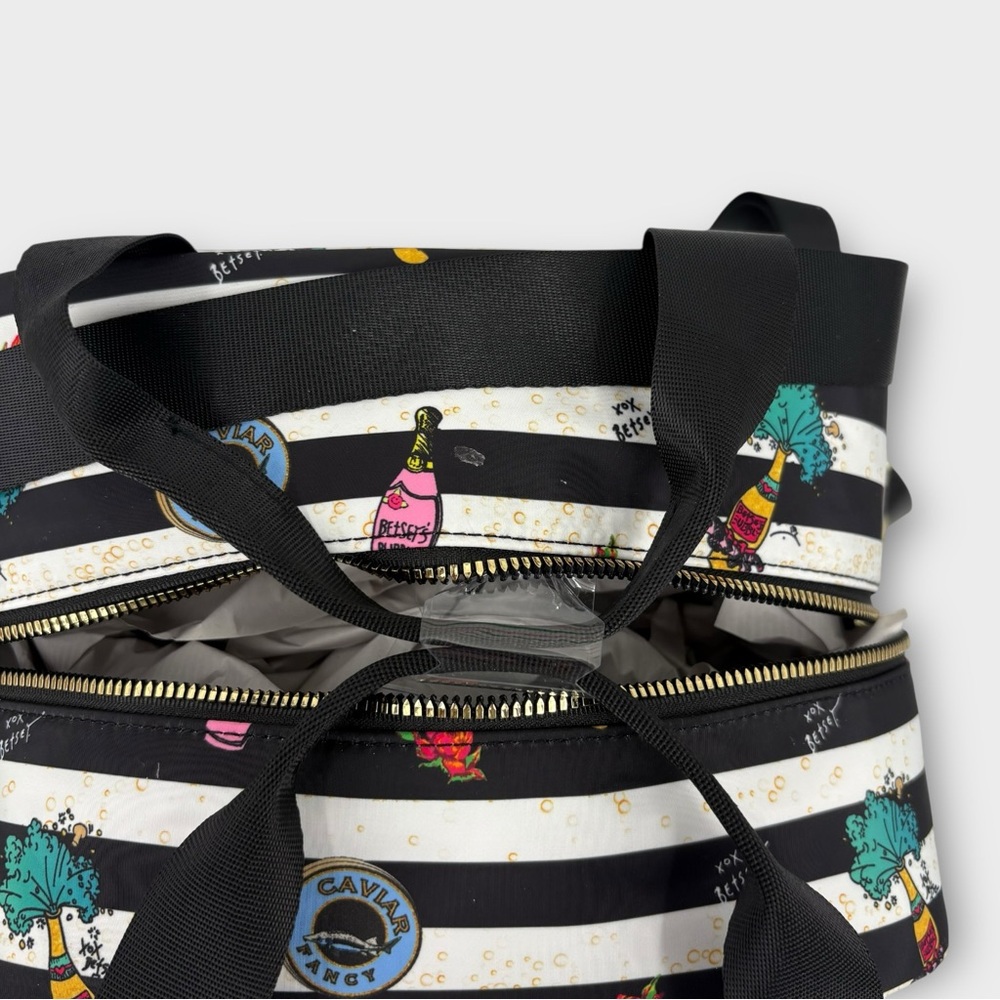 Betsey Johnson Caviar and Champagne Insulated Top Handle Lunch Tote Bag NWT - Picture 6 of 9